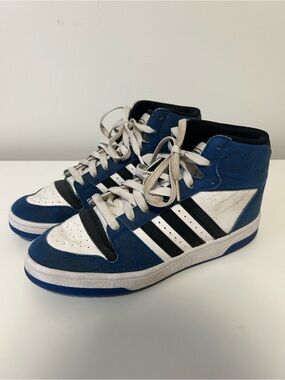 adidas Men’s High-Top Sneakers in Blue, White & Black